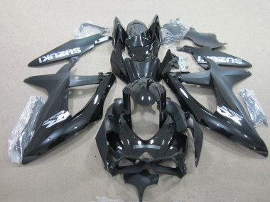 2008-2010 Suzuki GSXR 600 Motorcycle Fairings - Glossy Black White