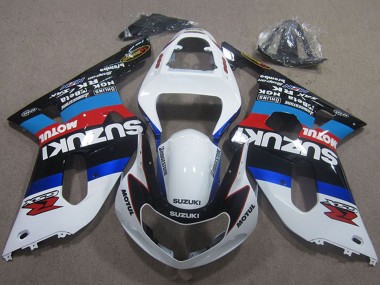 2001-2003 Suzuki GSXR 750 Motorcycle Fairings - White Blue Red Black Motul