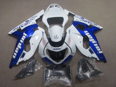 2001-2003 Suzuki GSXR 750 Motorcycle Fairings - White Blue Motul Jordan