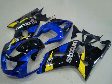 2001-2003 Suzuki GSXR 750 Motorcycle Fairings - Blue Yellow Glossy Black
