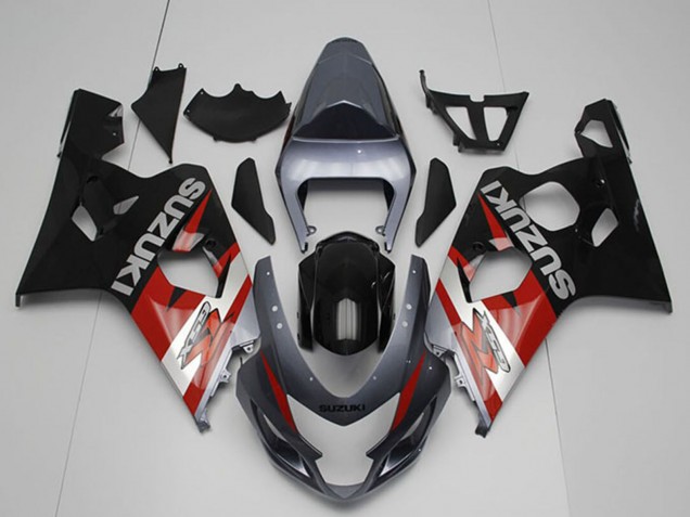 2004-2005 Suzuki GSXR 750 Motorcycle Fairings - Silver Grey Red Black