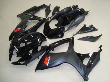 2006-2007 Suzuki GSXR 750 Motorcycle Fairings - Glossy Black Matte Black Red