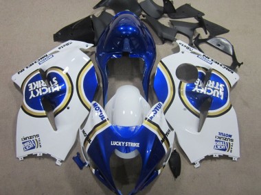 1996-2007 Suzuki GSXR 1300 Hayabusa Motorcycle Fairings - White Blue Motul Lucky Strike