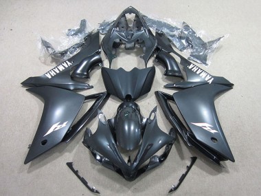 2007-2008 Yamaha YZF R1 Motorcycle Fairings - Matte Black White Decal