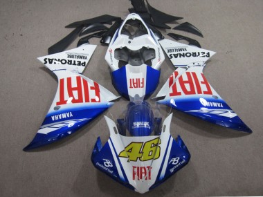 2009-2011 Yamaha YZF R1 Motorcycle Fairings - White Blue Red Fiat 46