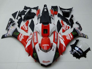 2015-2019 Yamaha YZF R1 Motorcycle Fairings - White Red Black Green Monster Milwaukee