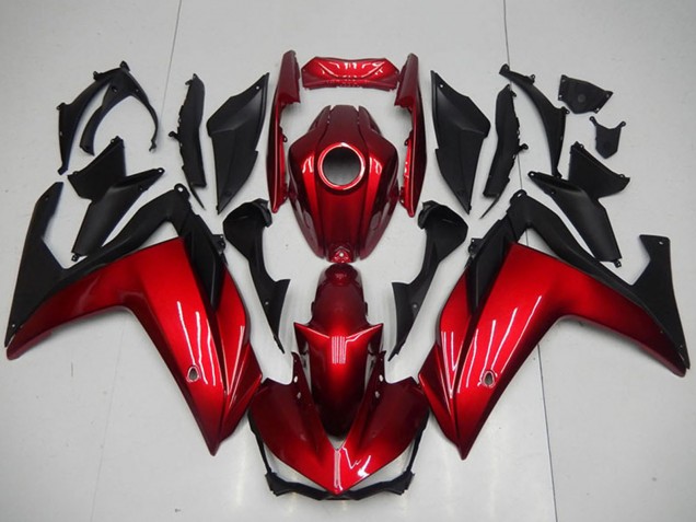 2015-2018 Yamaha YZF R3 Motorcycle Fairings - Red Matte Black