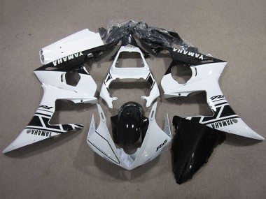 2003-2004 Yamaha YZF R6 Motorcycle Fairings Kits - White Glossy Black