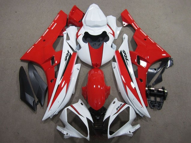 2006-2007 Yamaha YZF R6 Motorcycle Fairing - White Red Black