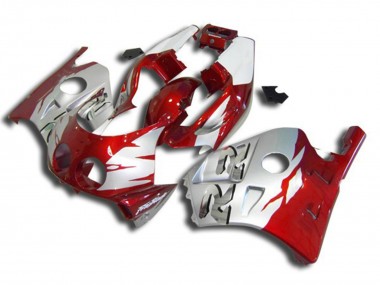 1990-1998 Silver Red and White CBR250RR Motorcycle Fairings