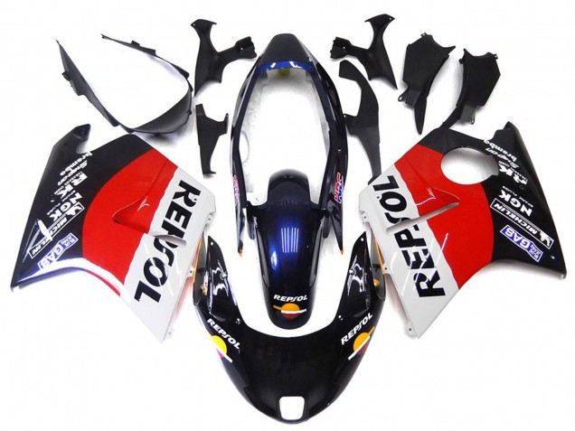 1996-2007 Red Black and White Repsol CBR1100XX Motorcycle Fairings
