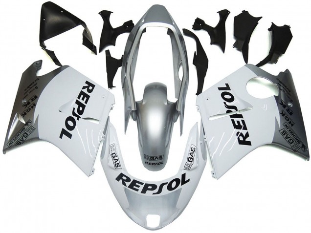 1996-2007 Silver White Repsol CBR1100XX Motorcycle Fairings