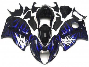 1997-2007 Black with Deep Blue Flame GSXR 1300 Hayabusa Motorcycle Fairings