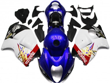 1997-2007 Blue and White Custom Logo GSXR 1300 Hayabusa Motorcycle Fairings