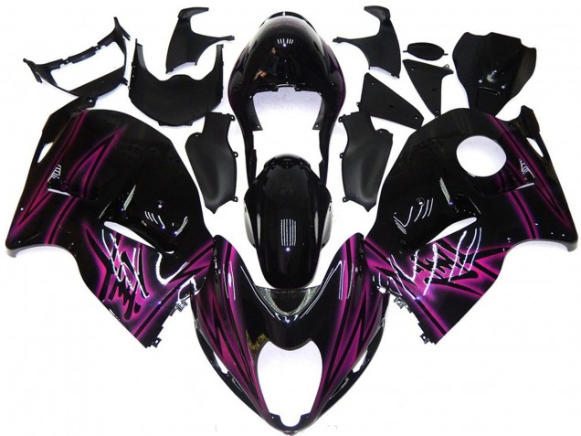 1997-2007 Custom Black Gloss with Pink GSXR 1300 Hayabusa Motorcycle Fairings