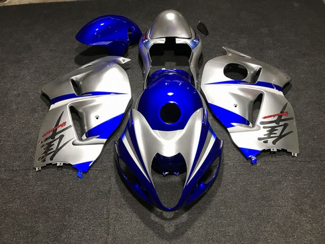 1997-2007 Gloss Blue and Silver GSXR 1300 Hayabusa Motorcycle Fairings