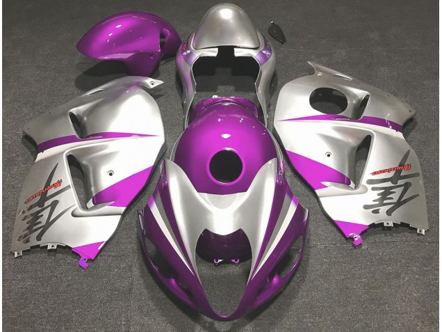 1997-2007 Gloss Pink and Silver GSXR 1300 Hayabusa Motorcycle Fairings