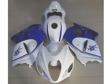 1997-2007 Gloss White & Deep Blue GSXR 1300 Hayabusa Motorcycle Fairings