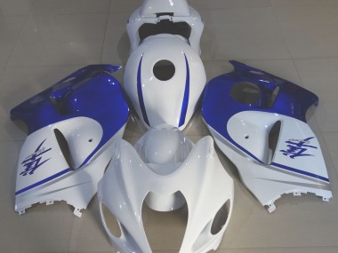 1997-2007 Gloss White & Deep Blue GSXR 1300 Hayabusa Motorcycle Fairings