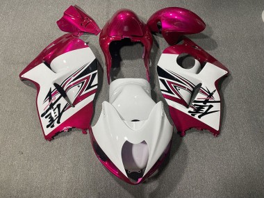 1997-2007 Gloss White & Pink GSXR 1300 Hayabusa Motorcycle Fairings