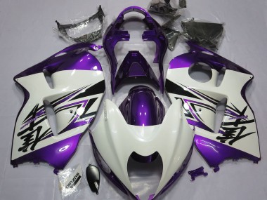 1997-2007 Gloss White & Purple GSXR 1300 Hayabusa Motorcycle Fairings