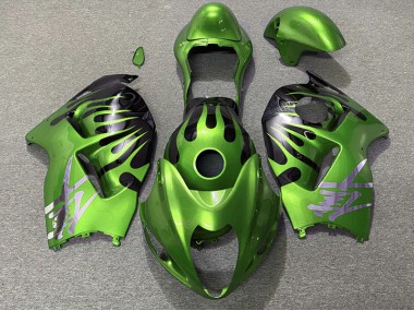 1997-2007 Green and Black GSXR 1300 Hayabusa Motorcycle Fairings