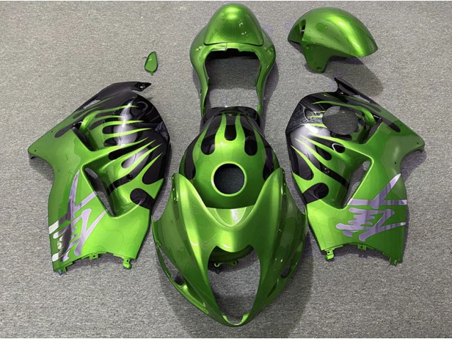 1997-2007 Green and Black GSXR 1300 Hayabusa Motorcycle Fairings