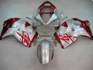 1997-2007 Silver and Red GSXR 1300 Hayabusa Motorcycle Fairings