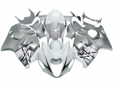1997-2007 Silver and White Gloss OEM Style GSXR 1300 Hayabusa Motorcycle Fairings