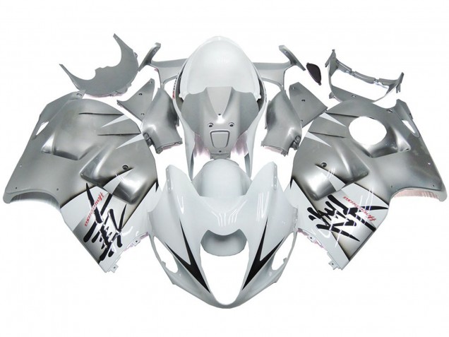 1997-2007 Silver and White Gloss OEM Style GSXR 1300 Hayabusa Motorcycle Fairings