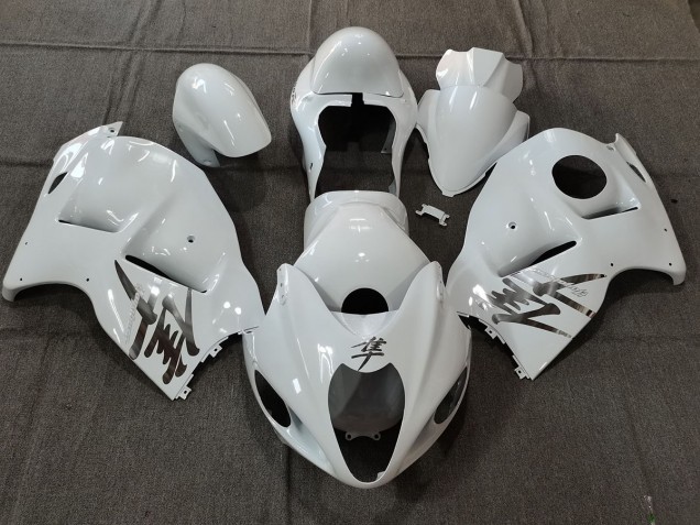 1997-2007 White Gloss OEM Style with Silver Decals GSXR 1300 Hayabusa Motorcycle Fairings