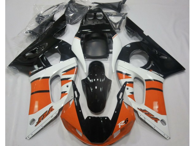 1998-2002 Gloss Orange and Black R6 Motorcycle Fairings