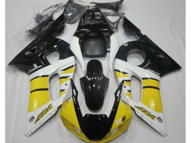 1998-2002 Gloss Yellow and Black R6 Motorcycle Fairings