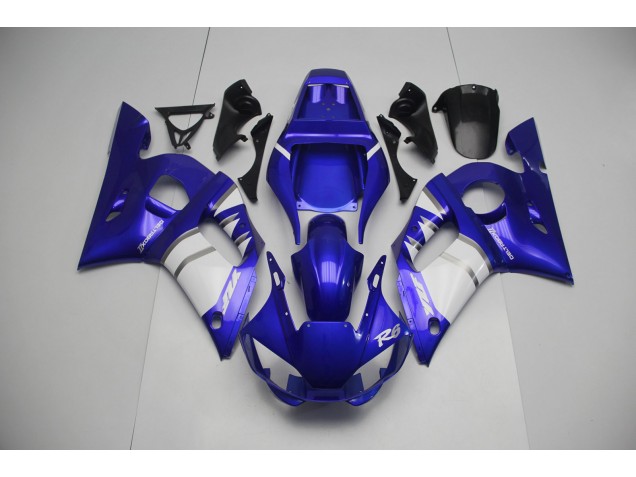 1998-2002 Silver White and Blue R6 Motorcycle Fairings