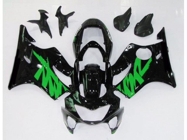 1999-2000 Gloss Black & Green CBR600 F4 Motorcycle Fairings