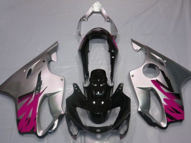 1999-2000 Gloss Silver & Pink CBR600 F4 Motorcycle Fairings