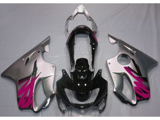 1999-2000 Gloss Silver & Pink CBR600 F4 Motorcycle Fairings