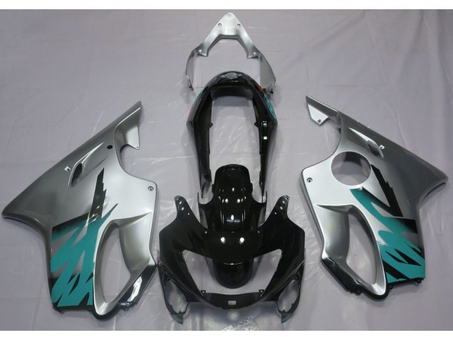 1999-2000 Gloss Silver & Teal CBR600 F4 Motorcycle Fairings