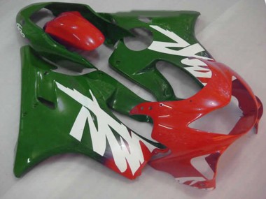 1999-2000 Green Red and White Decal CBR600 F4 Motorcycle Fairings