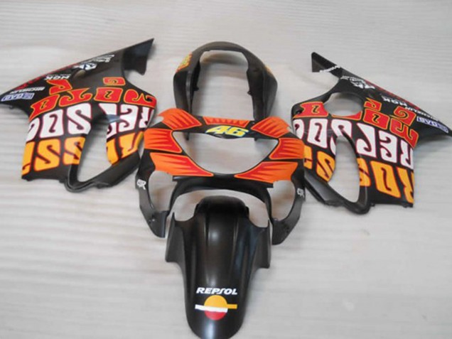 1999-2000 Matte Orange Black and Red CBR600 F4 Motorcycle Fairings