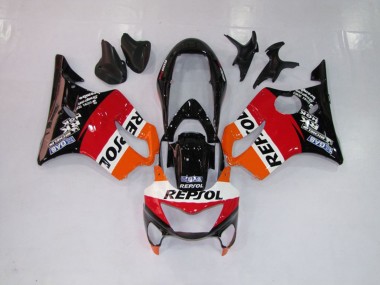 1999-2000 Repsol Red Orange and Black CBR600 F4 Motorcycle Fairings