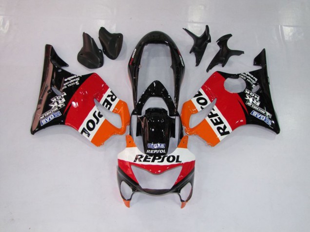 1999-2000 Repsol Red Orange and Black CBR600 F4 Motorcycle Fairings