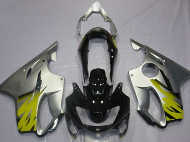 1999-2000 Silver Yellow and Black CBR600 F4 Motorcycle Fairings