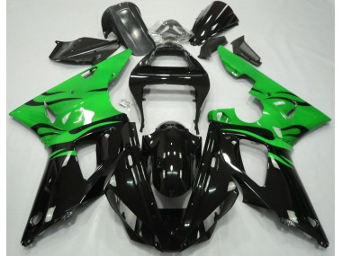 2000-2001 Black Flame & Green R1 Motorcycle Fairings