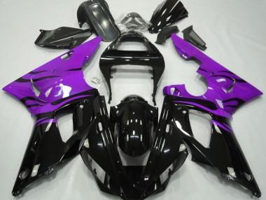2000-2001 Black Flame & Purple R1 Motorcycle Fairings