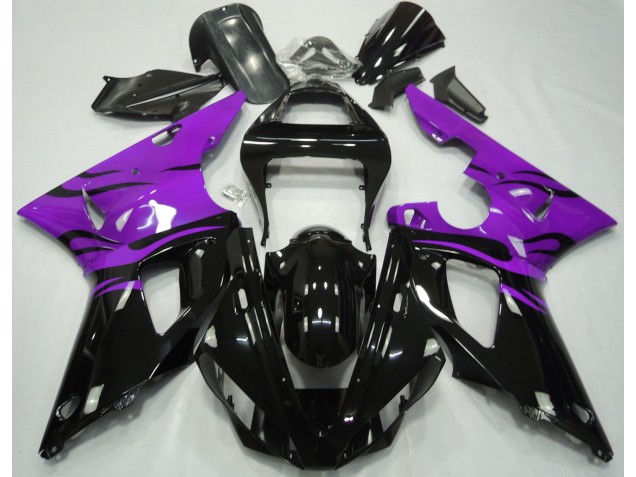 2000-2001 Black Flame & Purple R1 Motorcycle Fairings