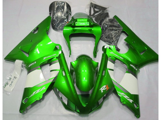 2000-2001 Electric Green & White R1 Motorcycle Fairings