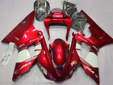 2000-2001 Fire Red & White R1 Motorcycle Fairings