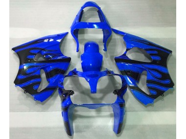 2000-2002 Blue & Black Flame ZX6R Motorcycle Fairings