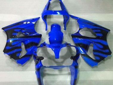 2000-2002 Blue & Black Flame ZX6R Motorcycle Fairings